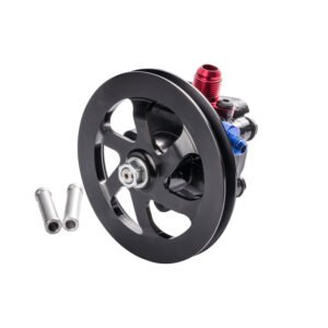 Power Steering Pump with V Belt Aluminum Pulley Cast Iron Body